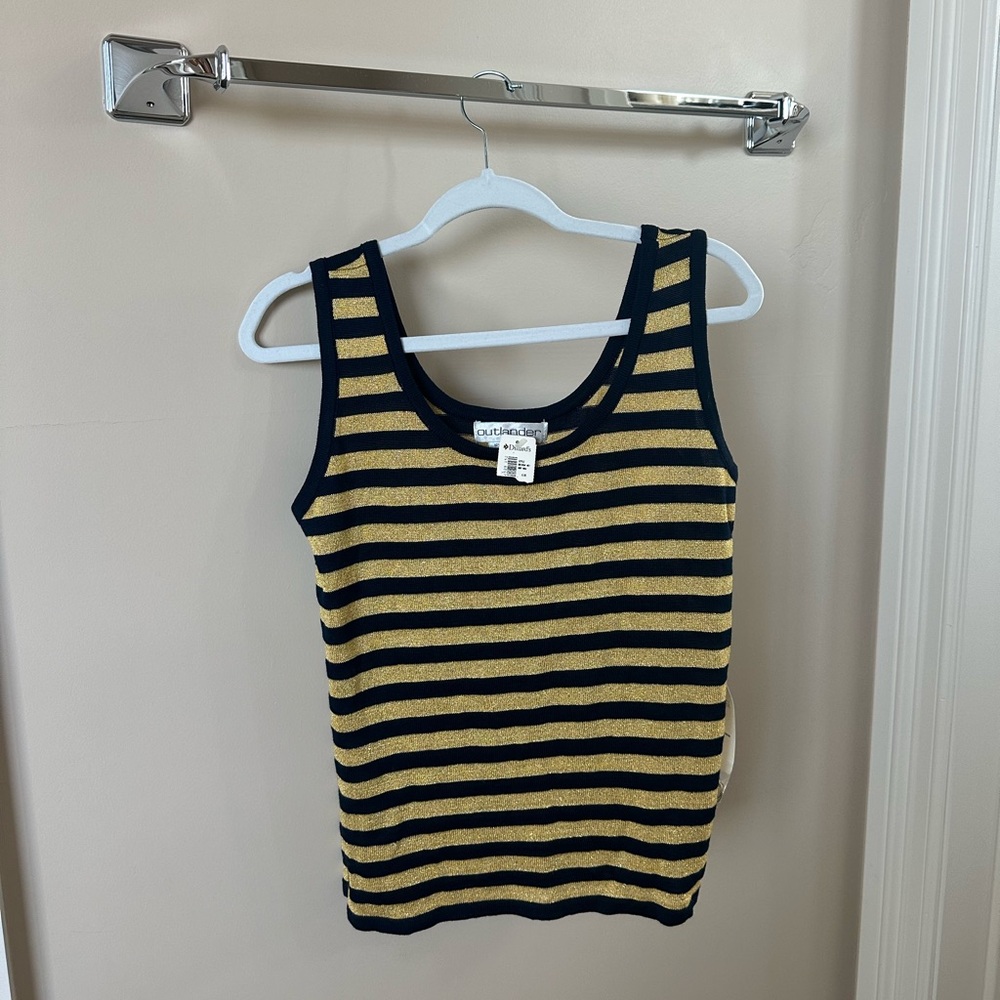 Striped Navy and Gold Tank Top